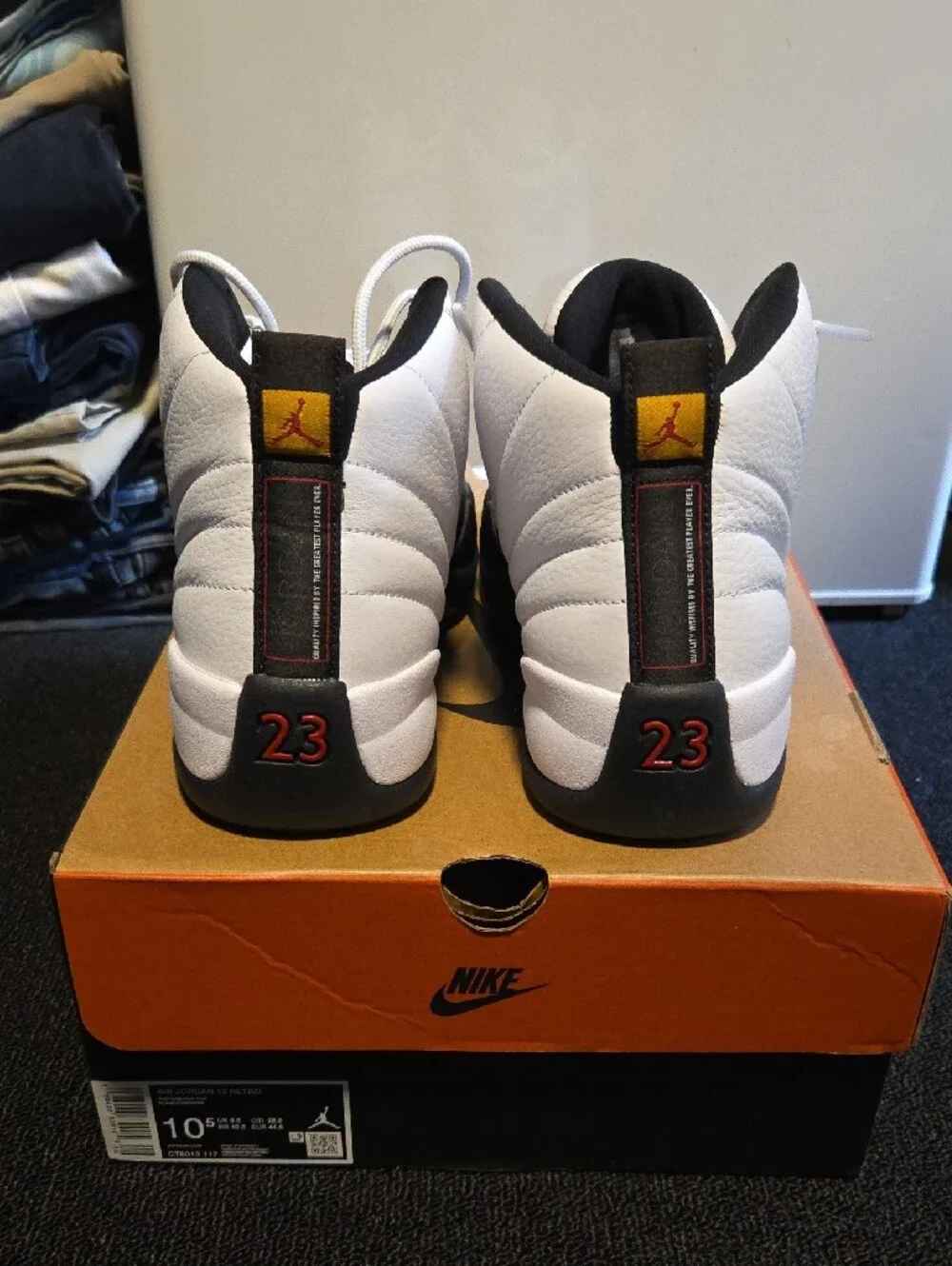 Air Jordan 12 Men's Basketball Sneakers — White/Black